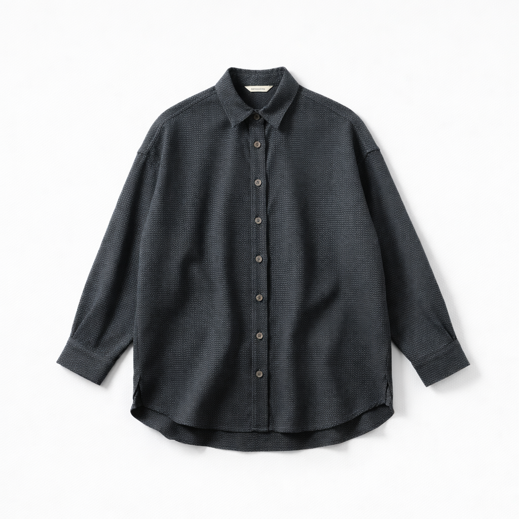 Re-Life Strukturierter Webstoff - Navy Muster