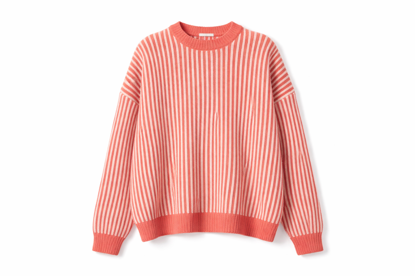 Bio Heavy Knit - Striped Apricot Sunset-Ecru