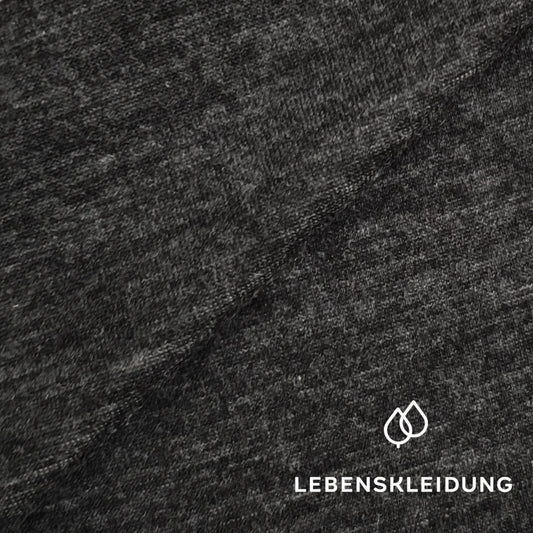 Re-Life Doubleface Rib Jersey – Organic Wool & Organic Cotton - Natural - Anthracite