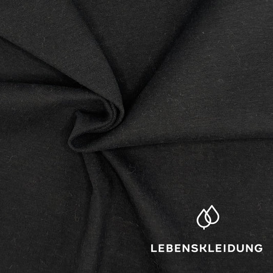 Re-Life Bio Baumwolle Stretch Jersey Stoff Schwarz