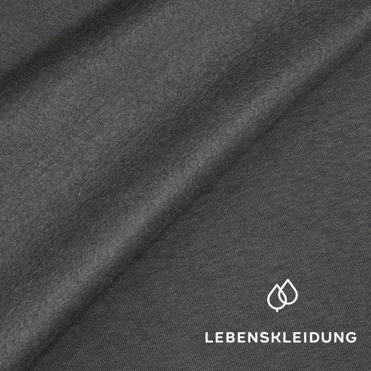 Re-Life Sweatstoff Baumwolle & recyceltes Polyester Anthrazit