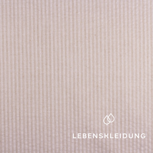 Re-Life Baumwoll Seersucker - Pastel Creme – Detailansicht
