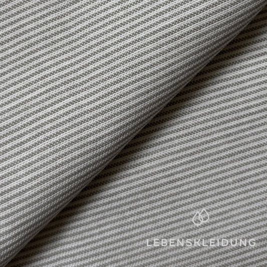 Re-Life Oxford Shirt Fabric - Light Grey - White sample – Detail view