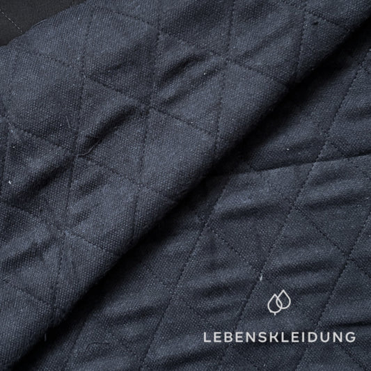 Re-Life quilted flannel sweat mottled - navy mottled – Detail view