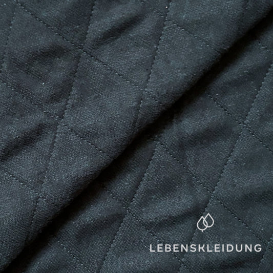 Re-Life quilted flannel sweat mottled - Scot Green mottled – Detail view