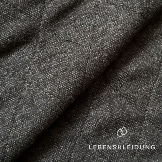Re-Life quilted flannel sweat mottled - mottled anthracite – Detail view