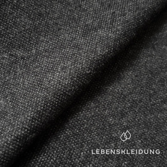 Re-Life Flannel Fabric - Anthracite Melange sample – Detail view