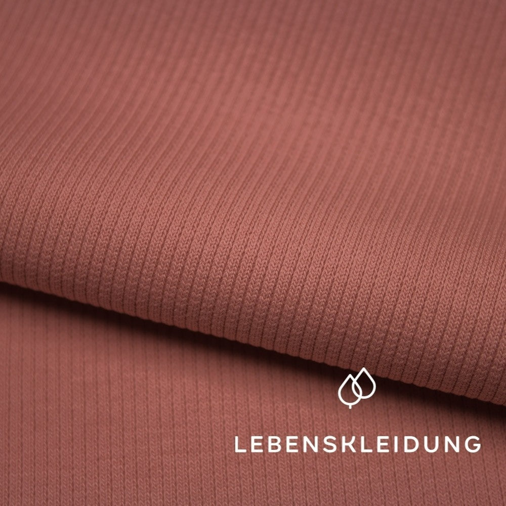Organic RIB 2x1 (cuffs) - Rosewood sample – Close-up