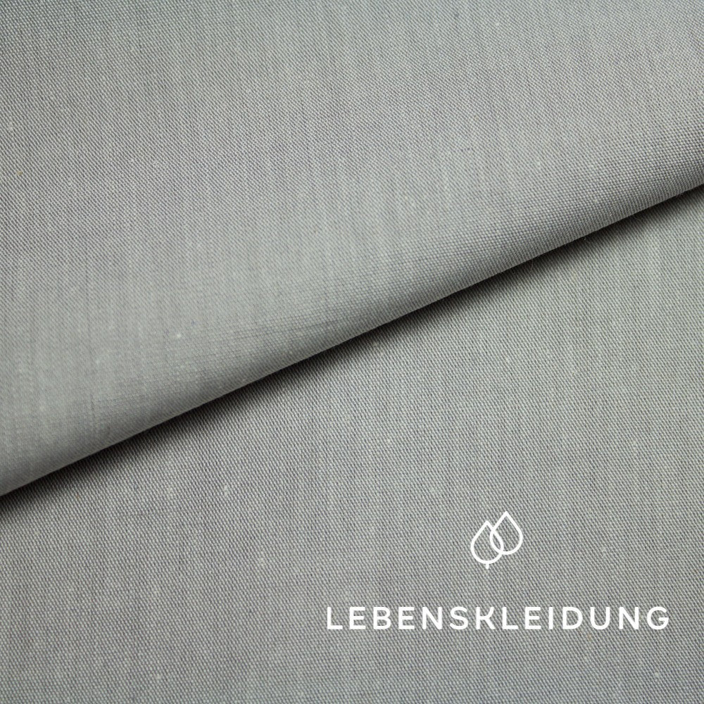Bio Chambray - Natur - Anthrazit – Detailansicht