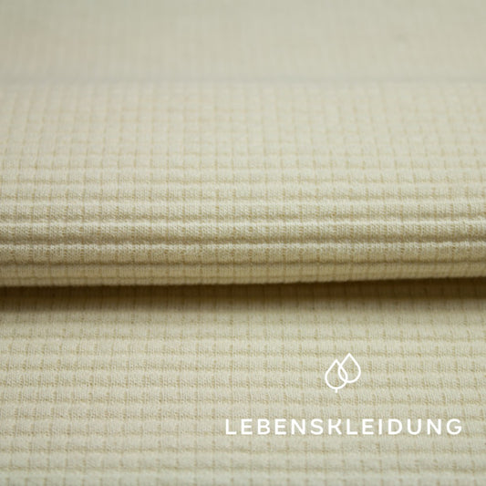 Organic Honeycomb Rib - Ecru sample – Detail view