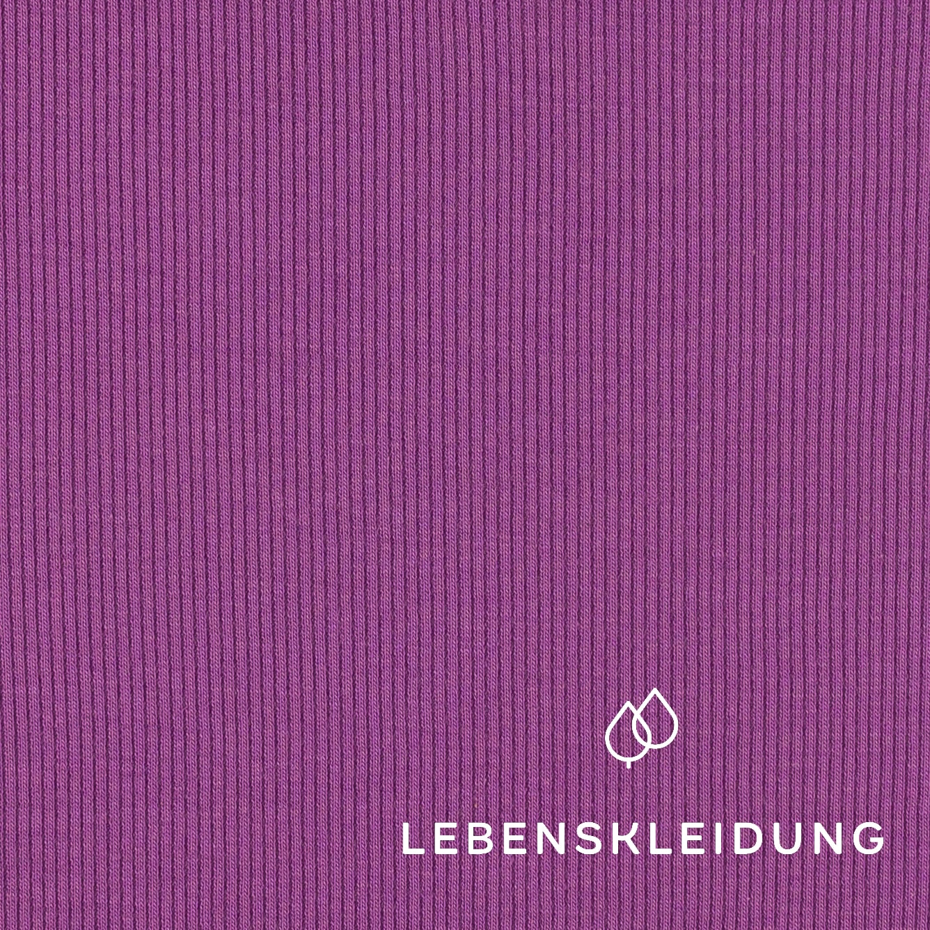Bio Bündchen Stoff - Soft Grape Muster – Nahaufnahme