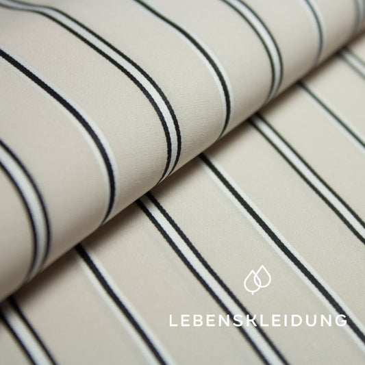 Lyocell Woven Striped - Light Taupe – Detail view