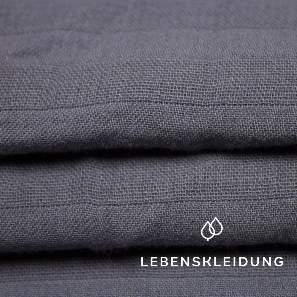 Bio Musselin - Anthrazit Muster – Detailansicht