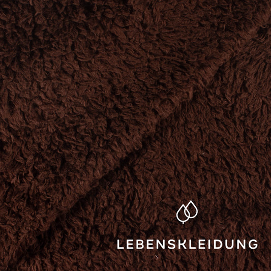 Organic plush fabric - chocolate sample – Detail view