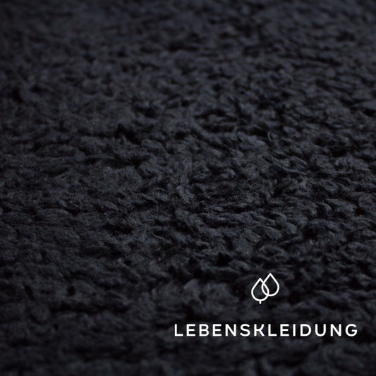 Organic Plush Fabric - Black sample – Detail view