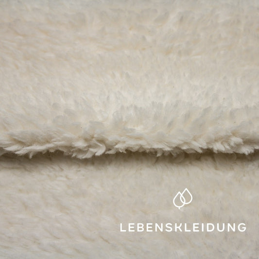 Bio Plüsch Stoff - Weiß – Detailansicht