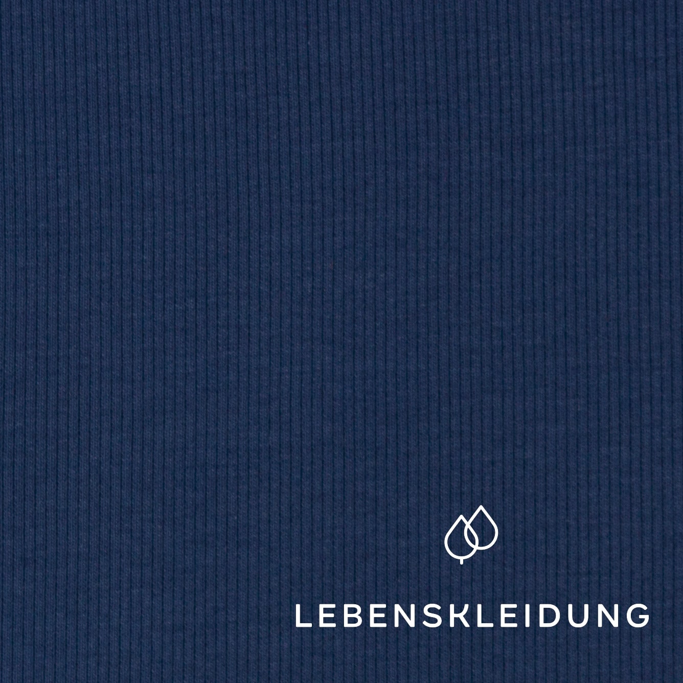 Tissu côtelé biologique - échantillon bleu denim – Gros plan