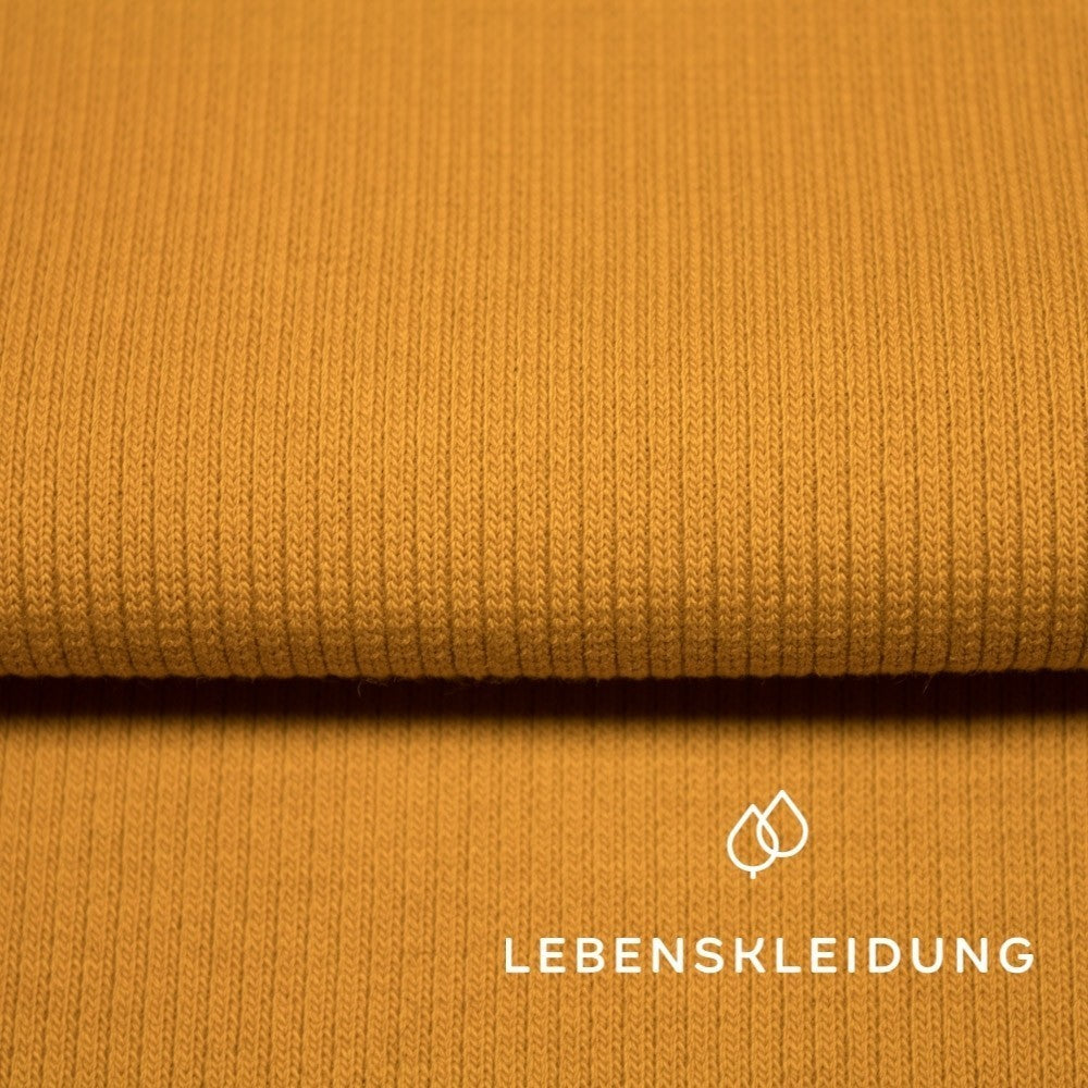 Organic RIB 2x1 (cuffs) - Golden Yellow sample – Detail view