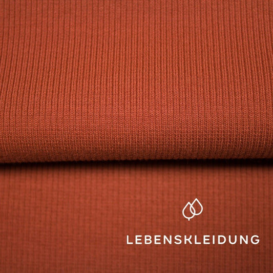 Organic RIB 2x1 (cuffs) - Henna – Detail view