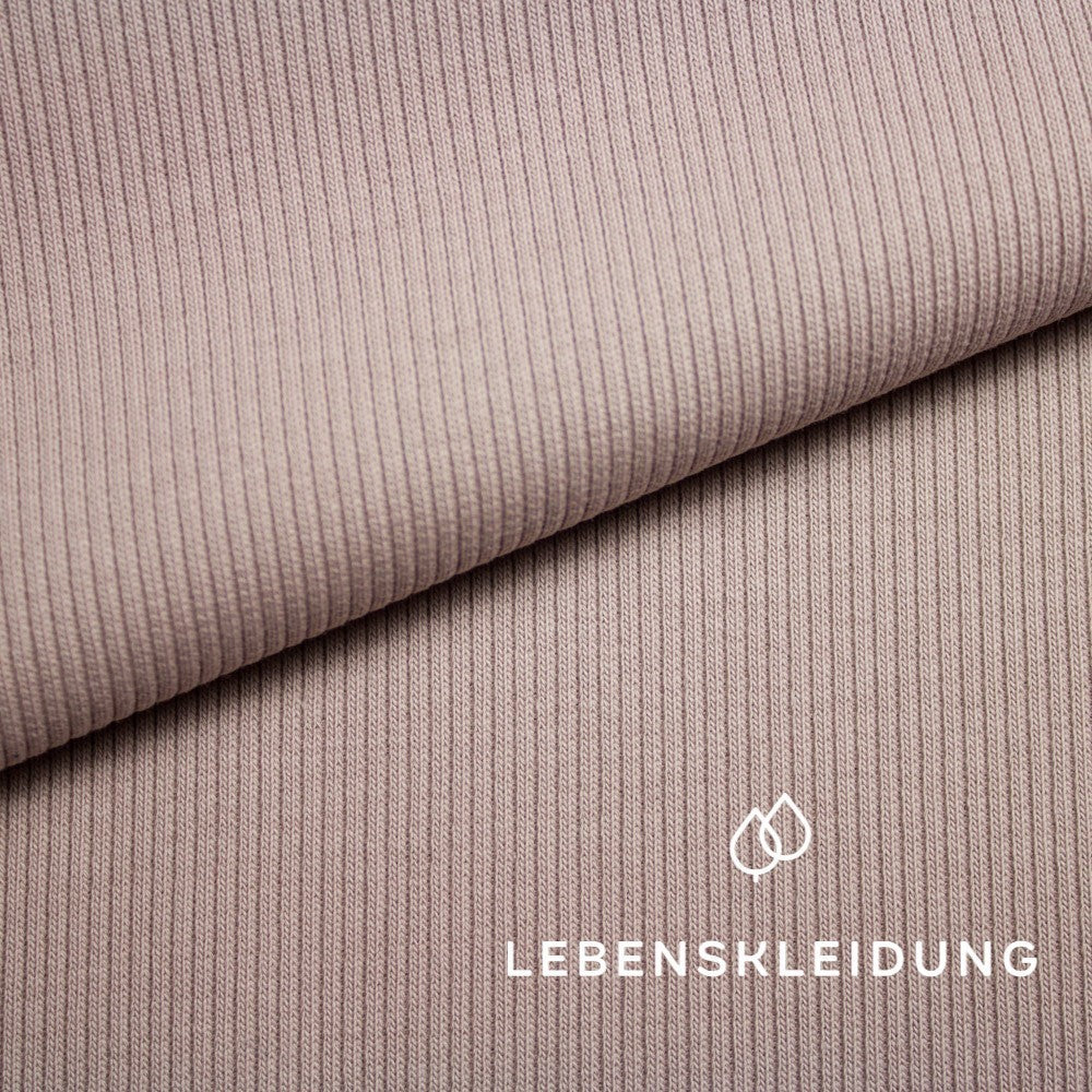 Tissu côtelé biologique - échantillon Argile Rose – Vue détaillée