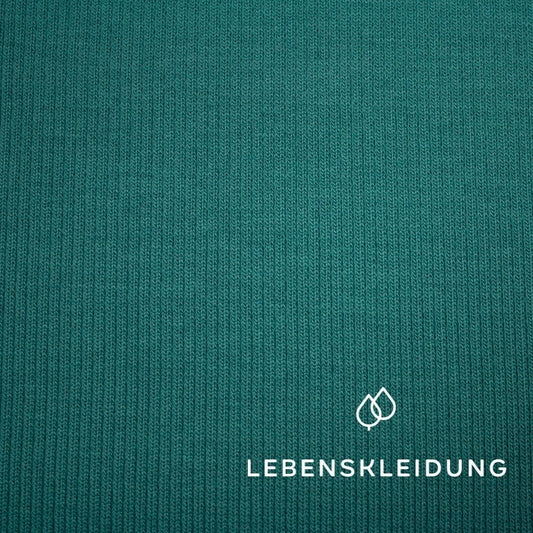 Bio RIB 2x1 (Bündchen) - Powdered Green – Detailansicht