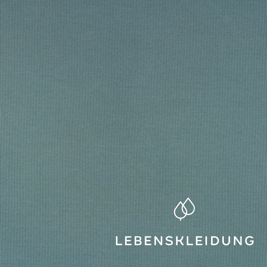 Organic ribbing fabric - Vintage Green – Detail view