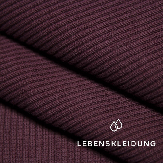 Bio RIB 2x1 (Bündchen) - Weinrot – Detailansicht