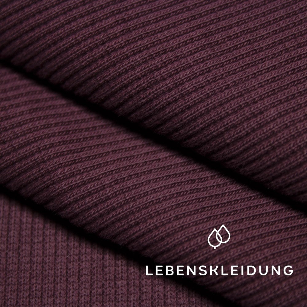 Bio RIB 2x1 (Bündchen) - Weinrot NEU Muster – Detailansicht