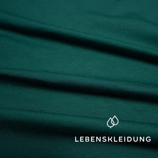 Organic stretch jersey fabric - emerald sample – Detail view