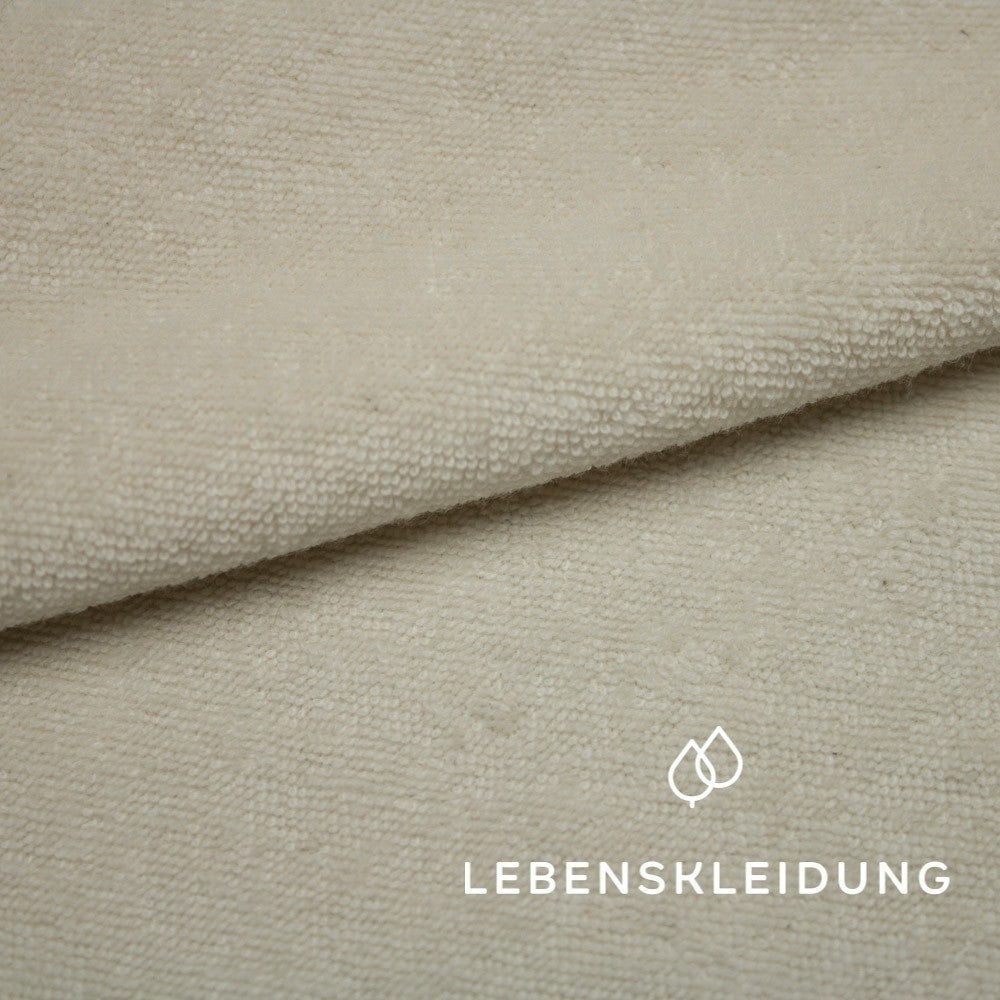 Bio Strickfrotté Stoff ungerauht - Ecru Muster