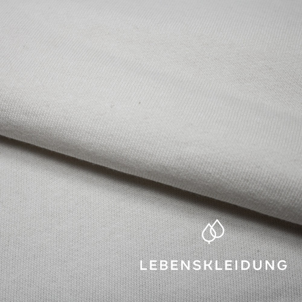 Organic brushed sweatshirt fabric - white sample – Detail view