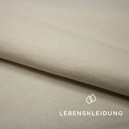 Organic brushed sweatshirt fabric - ecru sample – Detail view