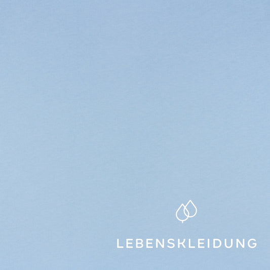 Organic brushed sweatshirt fabric - Pale Sky – Detail view