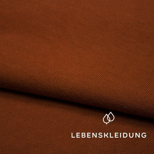 Organic brushed sweatshirt fabric - Henna sample – Detail view