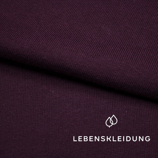 Organic brushed sweatshirt fabric - Burgundy – Detail view