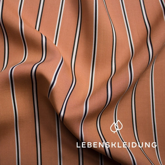 Lyocell Woven Striped - Sienna – Detail view