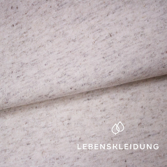 Bio Cotton Hemp Jersey - Ecru Muster – Detailansicht