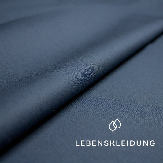 Organic twill, water-repellent - dark blue sample – Detail view