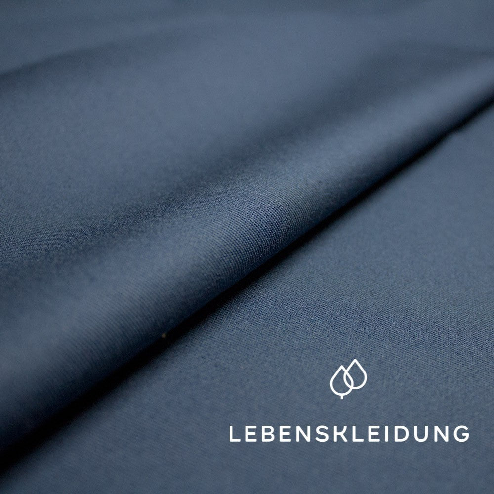Organic twill, water-repellent - dark blue sample – Detail view