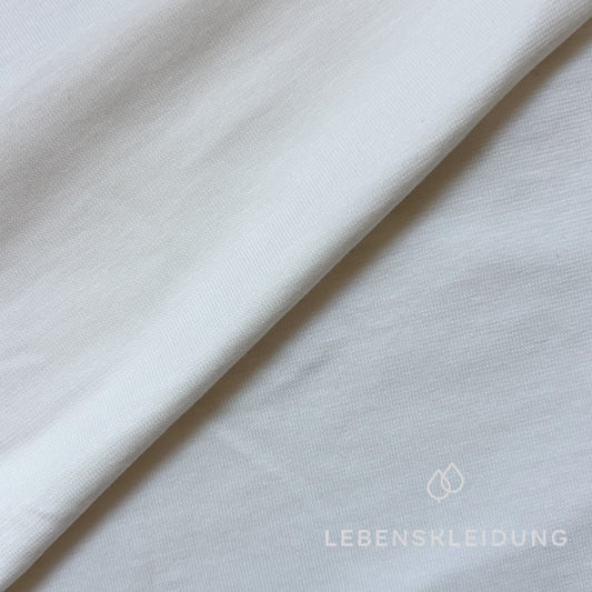 Organic single jersey fabric - white without optical brighteners, patterned – Detail view