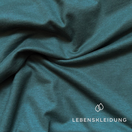 Organic Single Jersey Fabric - Teal sample – Detail view
