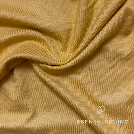 Organic single jersey fabric - Mustard sample – Detail view