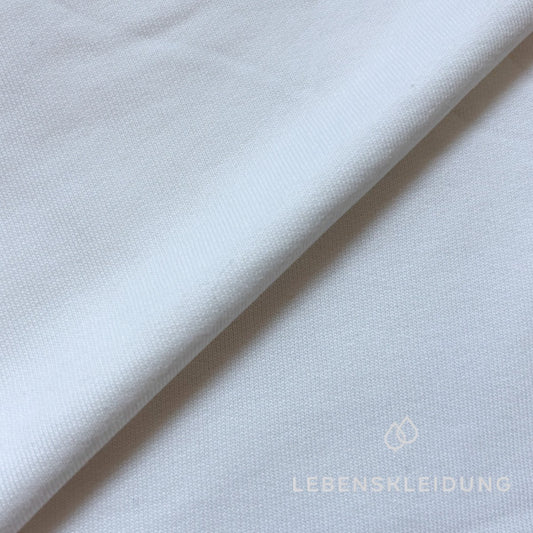 Bio Sweat Stoff gerauht - Weiß ohne optische Aufheller – Detailansicht