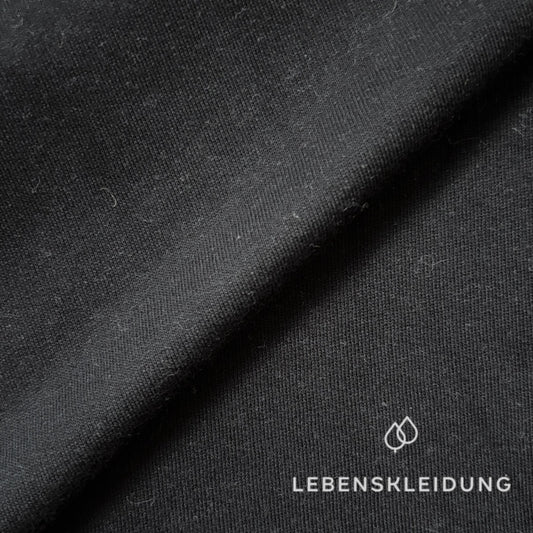 Bio Sweat Stoff gerauht - Black – Detailansicht