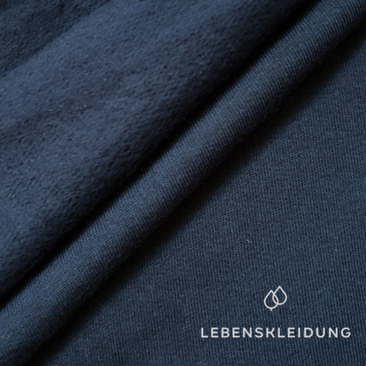 Bio Sweat Stoff gerauht - Marine – Detailansicht
