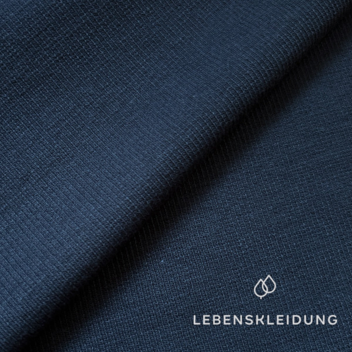 Organic ribbed fabric in a tube, 40 cm (80 cm open) - Navy sample