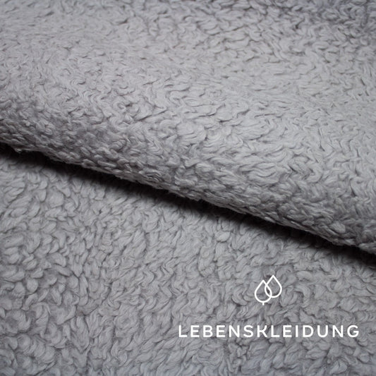 Bio Plüsch Stoff - Grau – Detailansicht