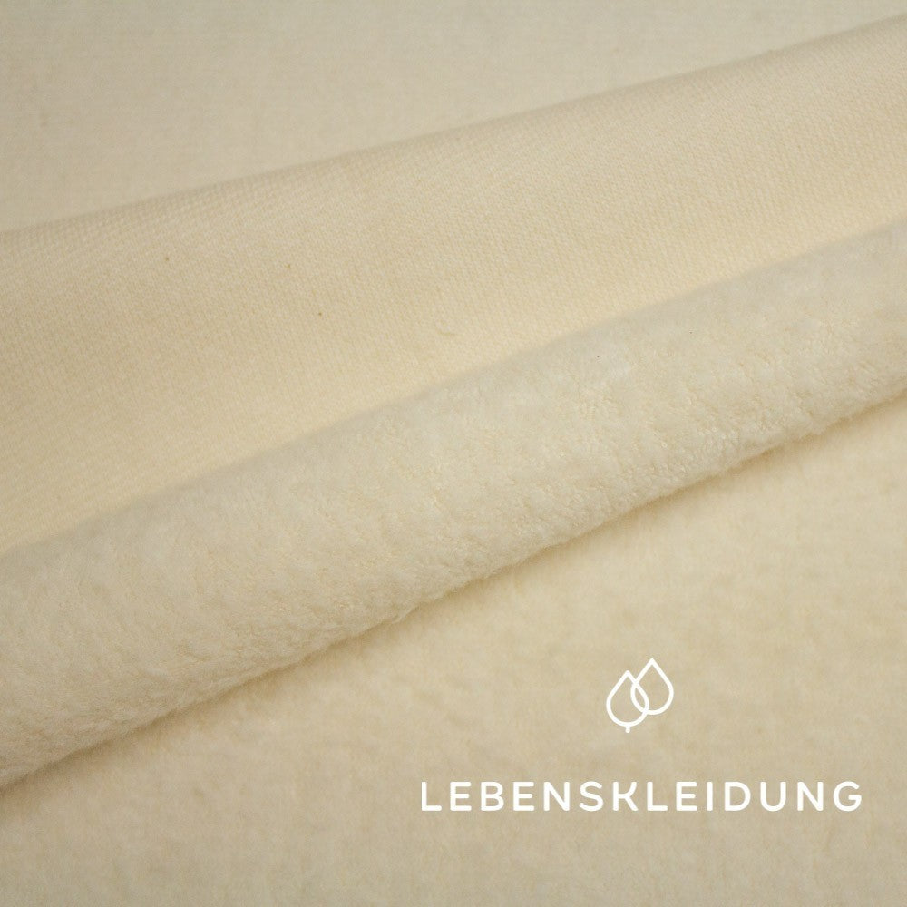 Tissu peluche biologique - échantillon naturel – Gros plan