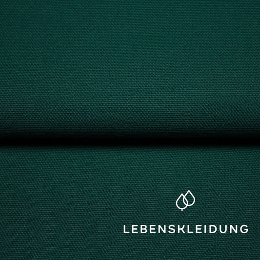 Bio Panama Stoff schwer - Immergrün – Detailansicht