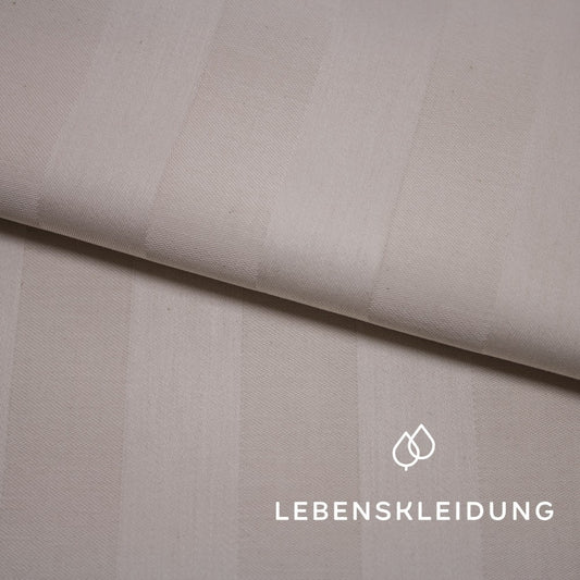 Organic striped satin - natural sample – Detail view